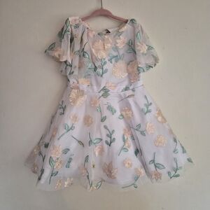 Disney Floral Kids Dress - White and Pink